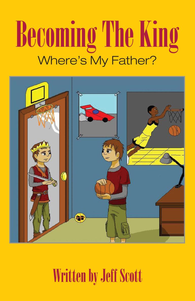 Cover image of a young boy holding a basketball and looking at his reflection in the mirror as if he is a young prince holding a sword... a king in the making.
