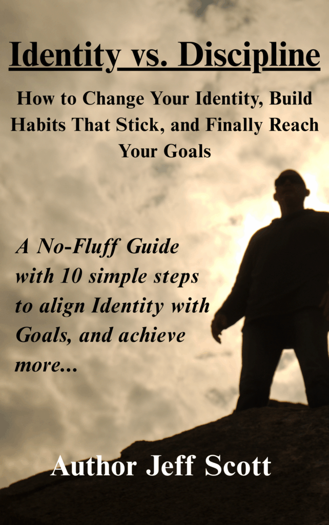 Book cover with a silhouette of a man on a mountain